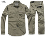 Quick-dry shirt&pants suit male